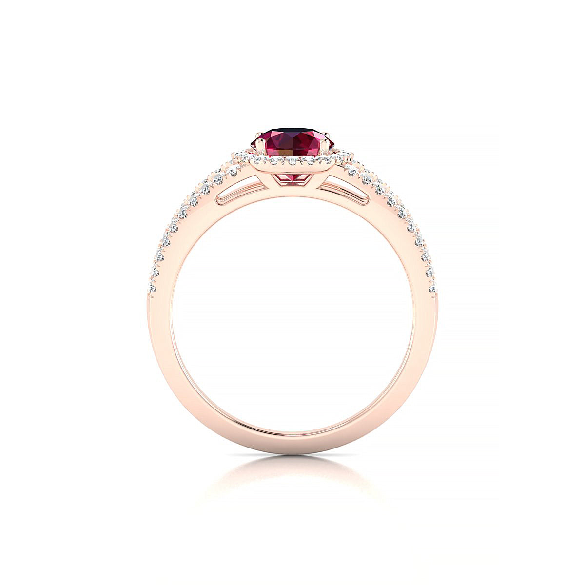Grace | 18k Rose Gold 6 mm Round Ruby Ring