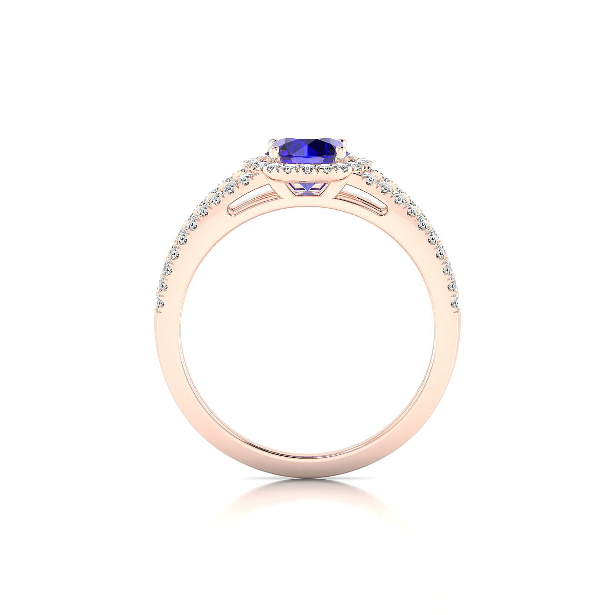 Grace | 18k Rose Gold 6 mm Round Tanzanite Ring