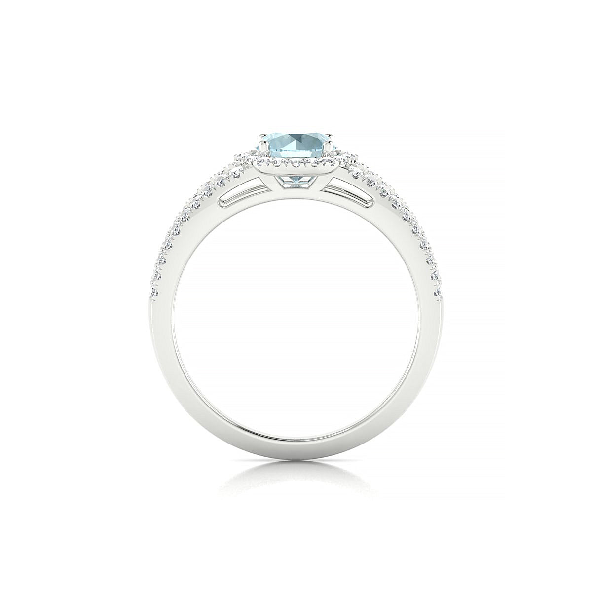 Grace | 18k White Gold 6 mm Round Aquamarine Ring