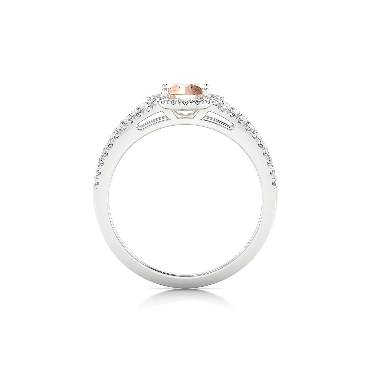 Grace | 18k White Gold 6 mm Round Morganite Ring