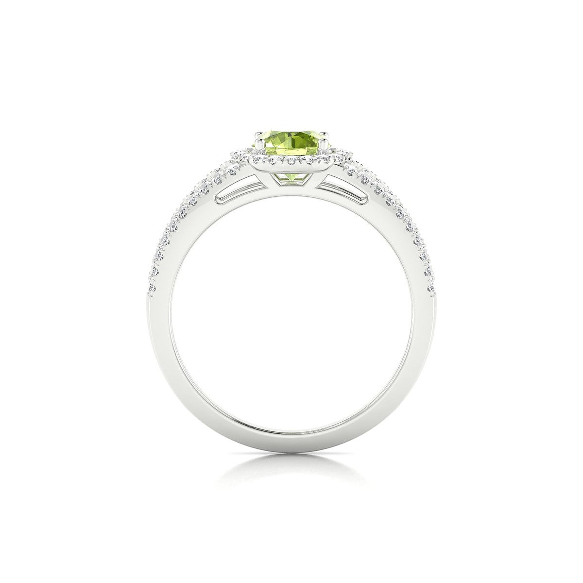 Grace | 18k White Gold 6 mm Round Peridot Ring