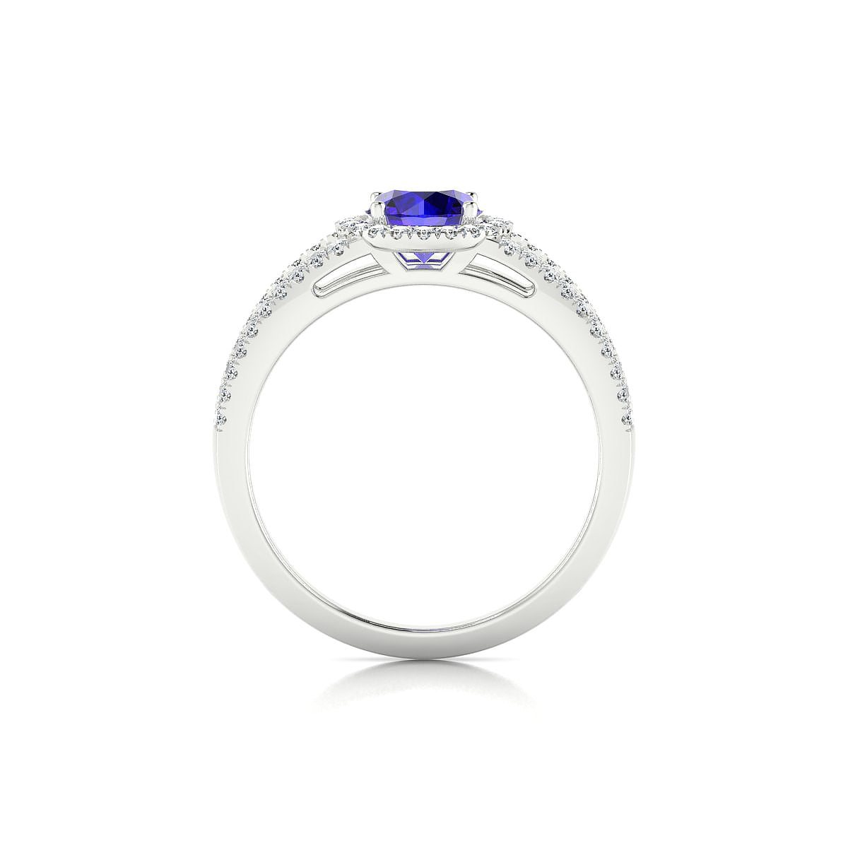 Grace | 18k White Gold 6 mm Round Tanzanite Ring