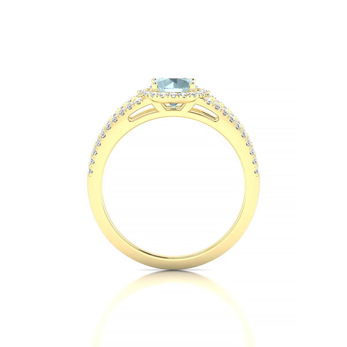 Grace | 18k Yellow Gold 6 mm Round Aquamarine Ring