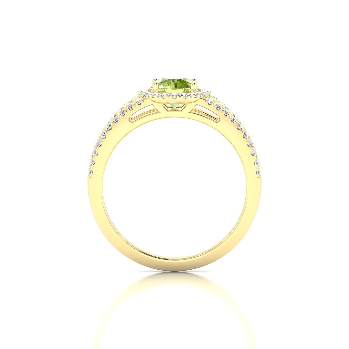Grace | 18k Yellow Gold 6 mm Round Peridot Ring