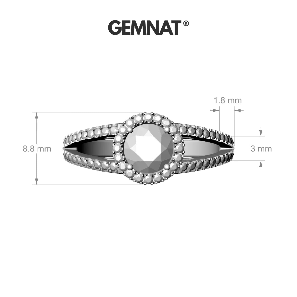Grace | 18k White Gold 6 mm Round Peridot Ring