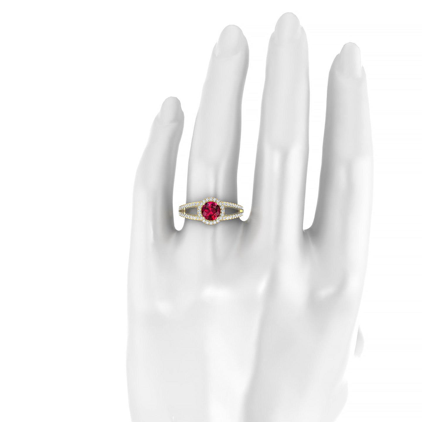 Grace | 18k Yellow Gold 6 mm Round Ruby Ring