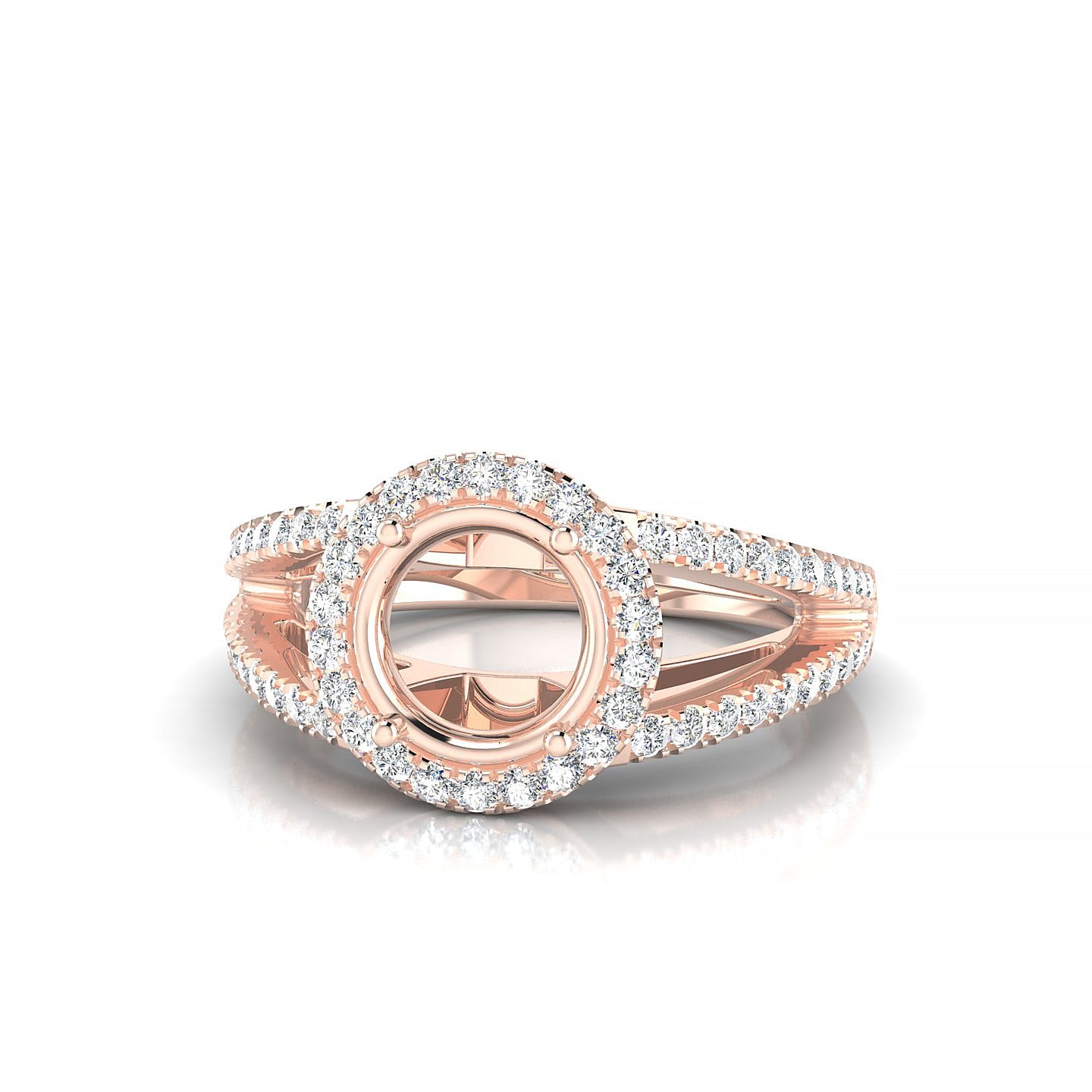 Grace Round 2-2.99 ct | 18k Rose Gold Halo Ring