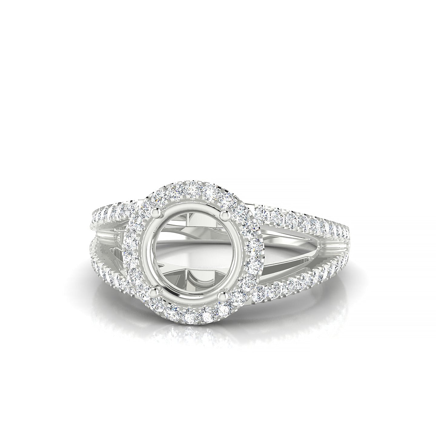 Grace Round 2-2.99 ct | 18k White Gold Halo Ring