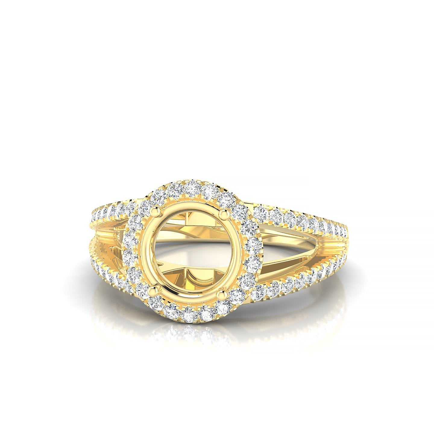 Grace Round 2-2.99 ct | 18k Yellow Gold Halo Ring