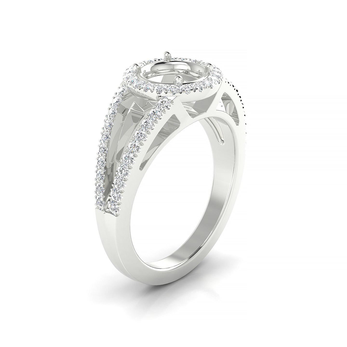 Grace Round 2-2.99 ct | 18k White Gold Halo Ring