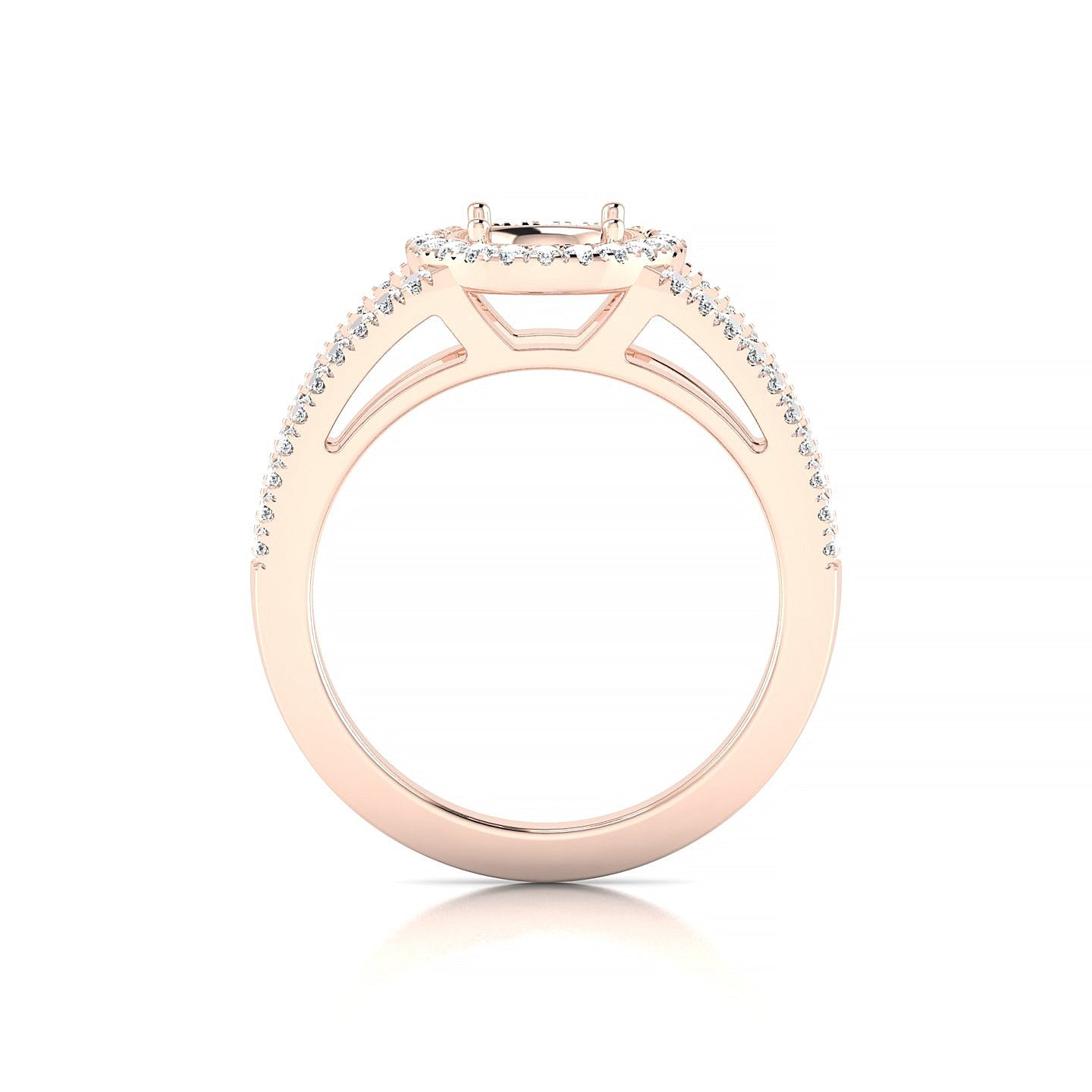Grace Round 2-2.99 ct | 18k Rose Gold Halo Ring