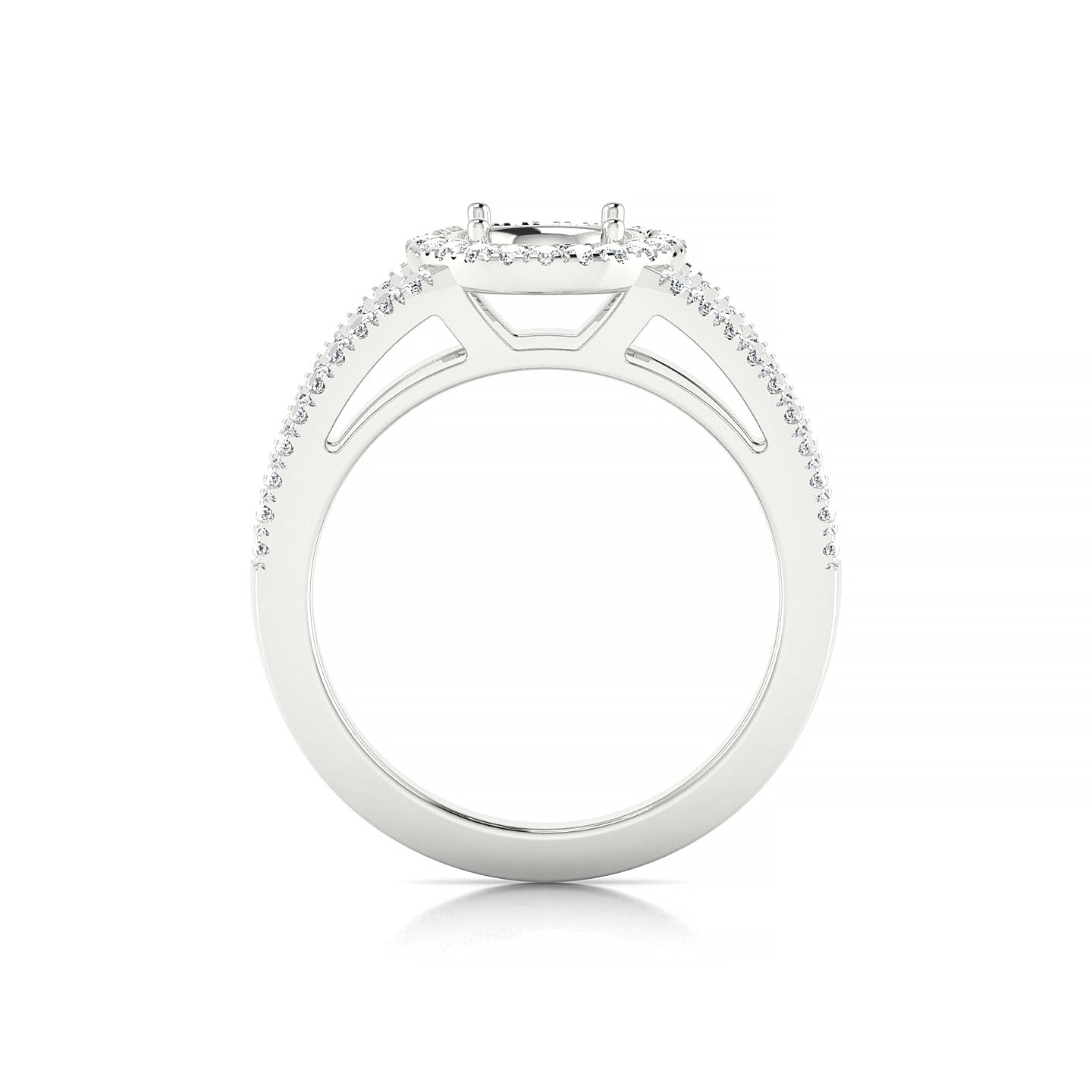 Grace Round 2-2.99 ct | 18k White Gold Halo Ring