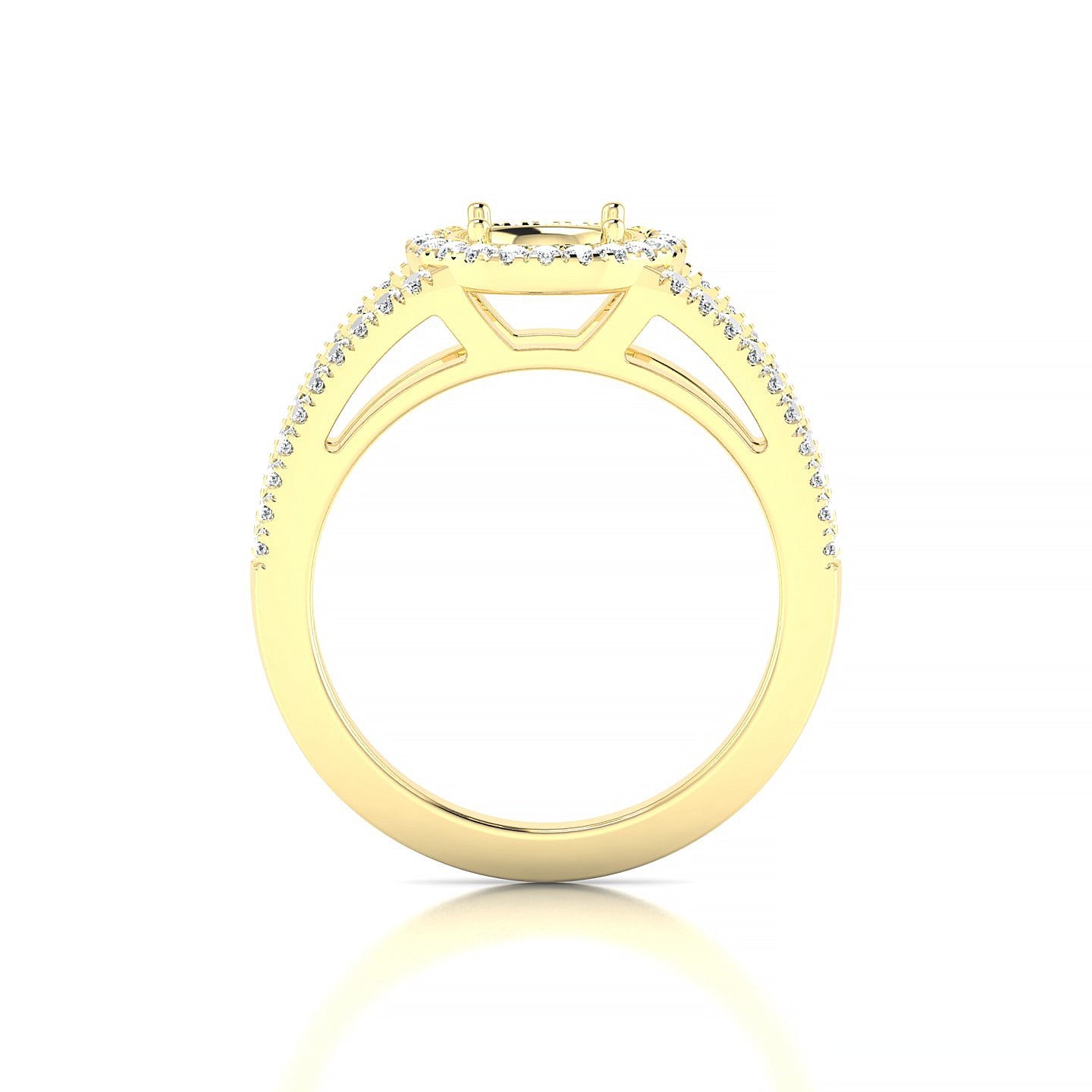 Grace Round 2-2.99 ct | 18k Yellow Gold Halo Ring
