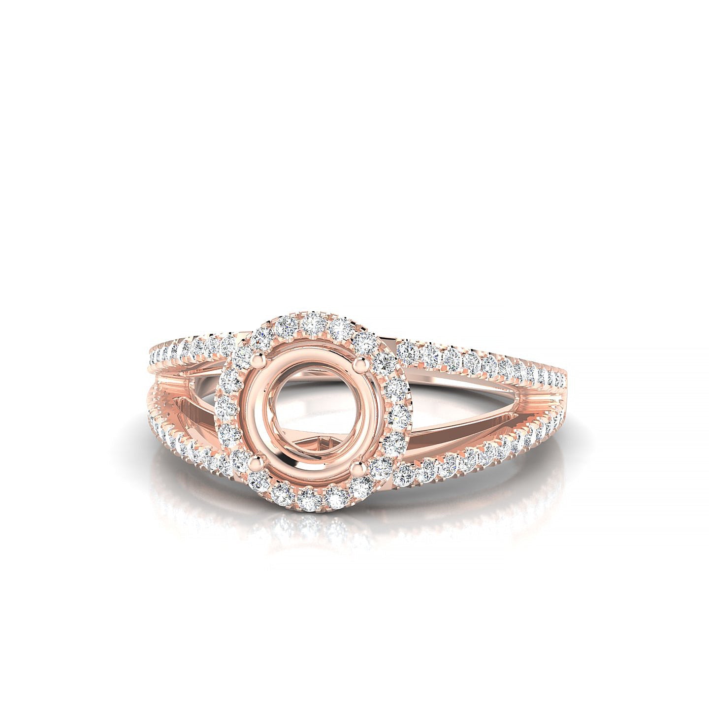 Grace Round 1-1.99 ct | 18k Rose Gold Halo Ring