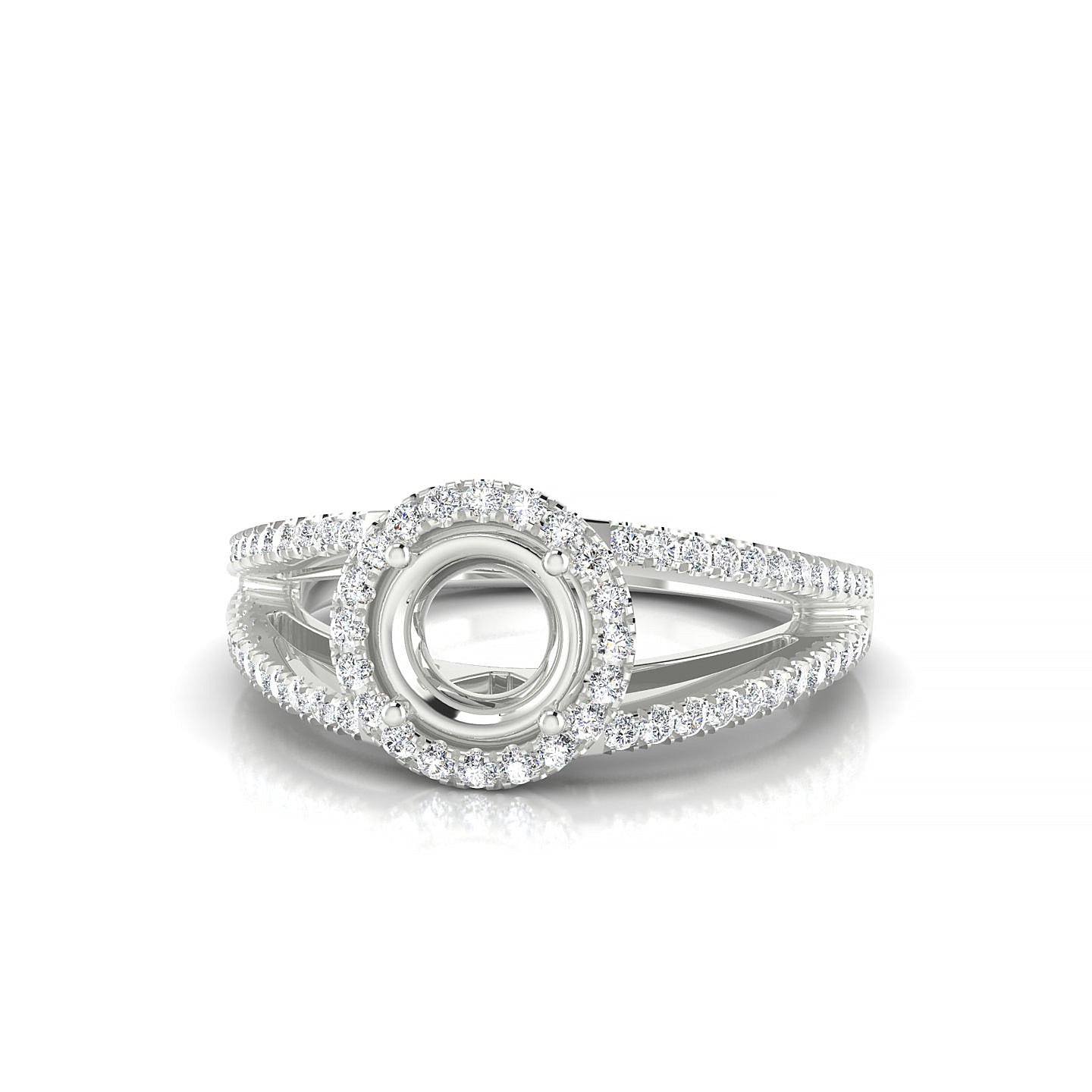 Grace Round 1-1.99 ct | 18k White Gold Halo Ring