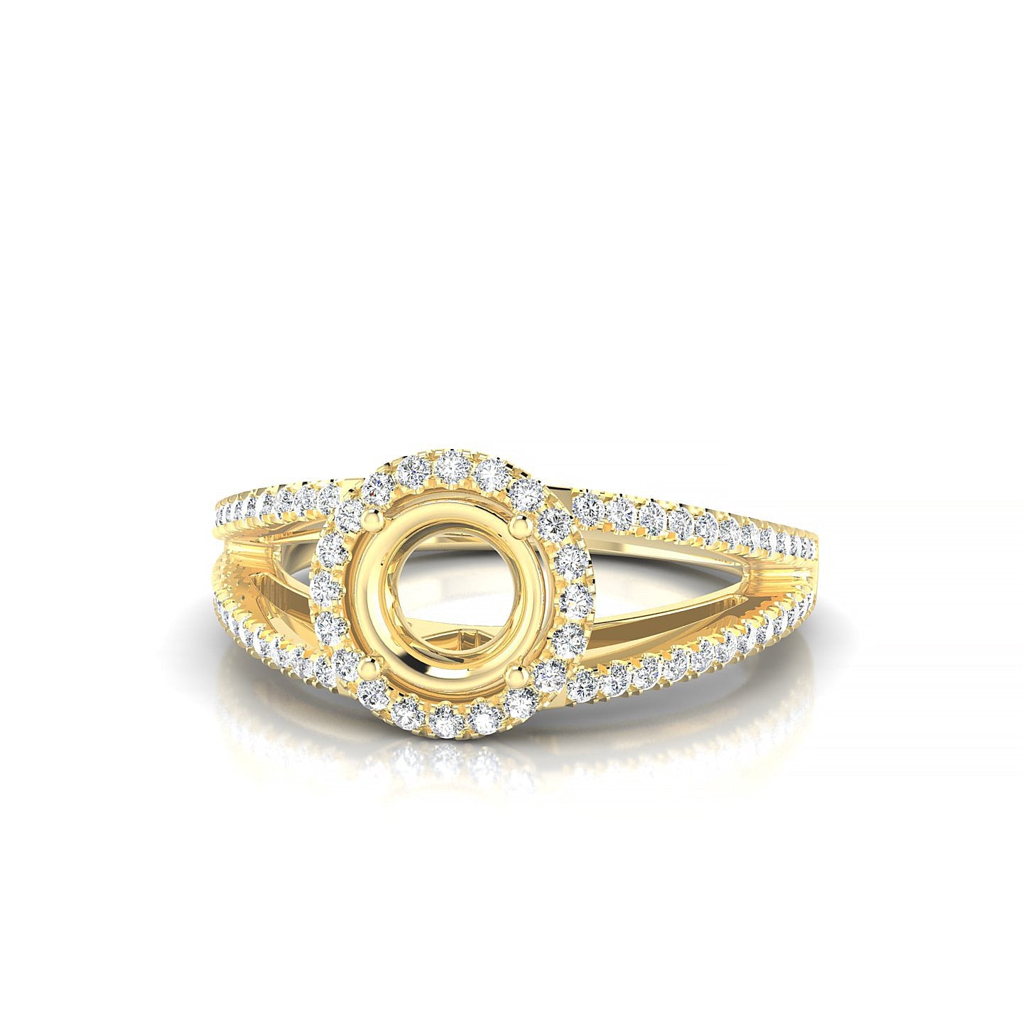 Grace Round 1-1.99 ct | 18k Yellow Gold Halo Ring