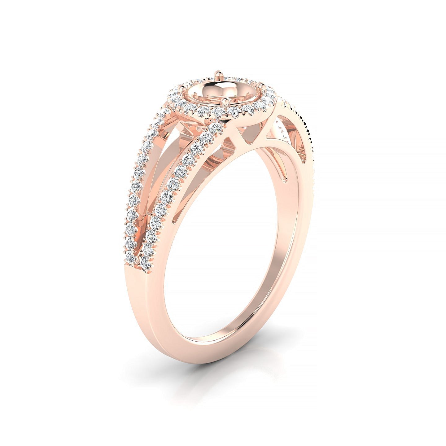 Grace Round 1-1.99 ct | 18k Rose Gold Halo Ring
