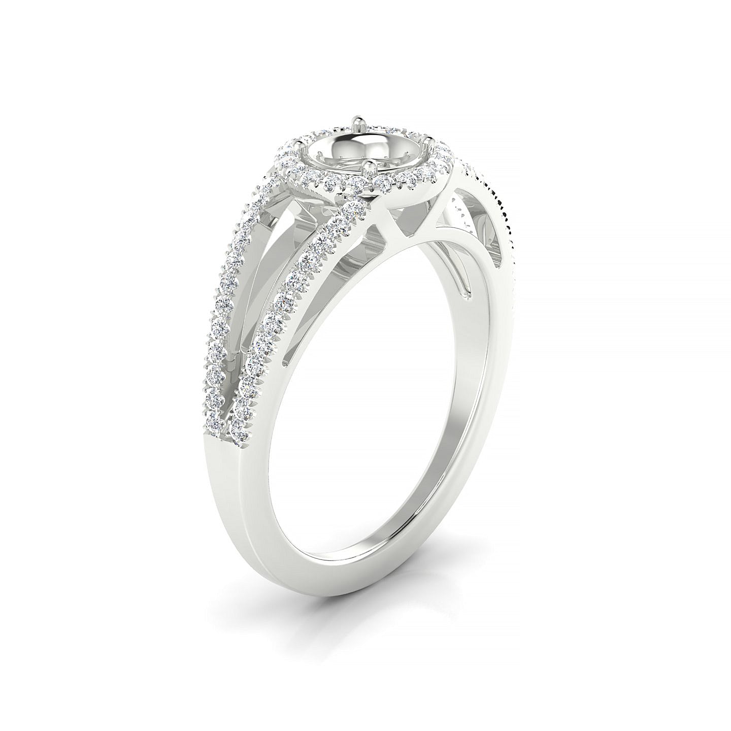 Grace Round 1-1.99 ct | 18k White Gold Halo Ring