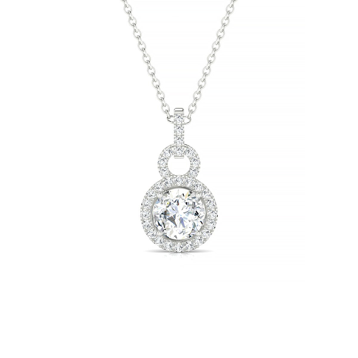 Haven | 18k White Gold 5.7 mm Round Diamond Pendant