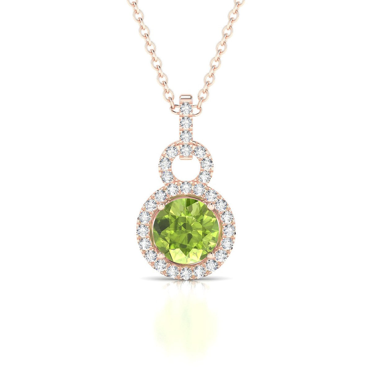 Haven | 18k Rose Gold 6 mm Round Peridot Pendant