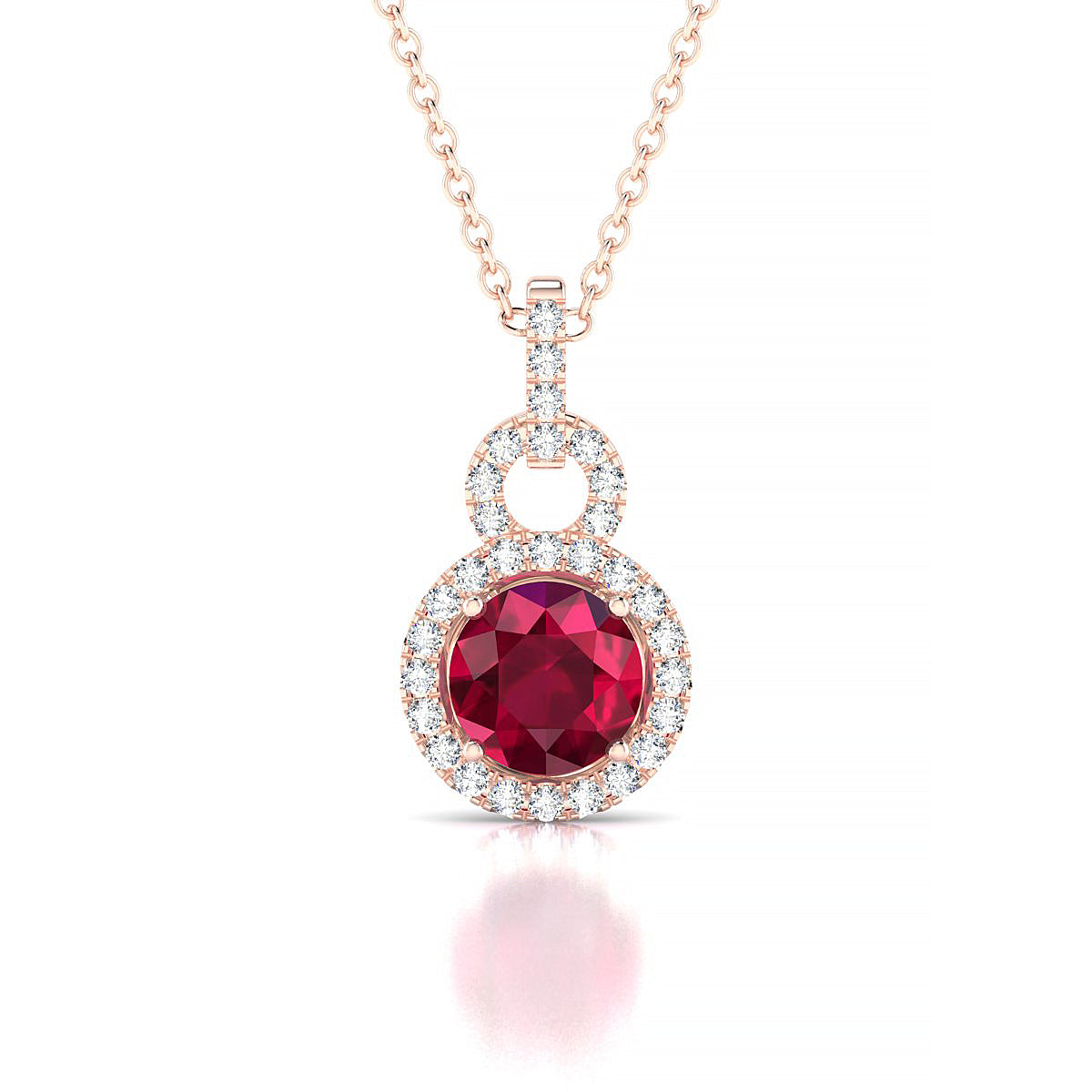 Haven | 18k Rose Gold 6 mm Round Ruby Pendant