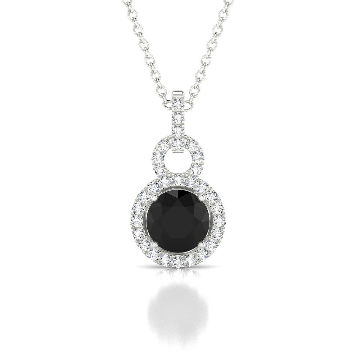 Haven | 18k White Gold 6 mm Round Black Diamond Pendant