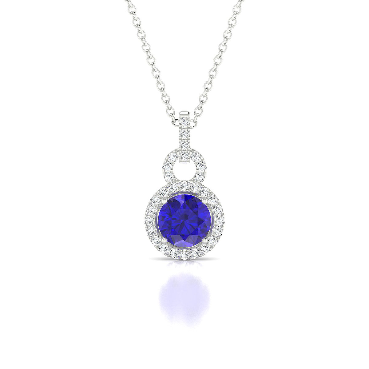 Haven | 18k White Gold 6 mm Round Tanzanite Pendant