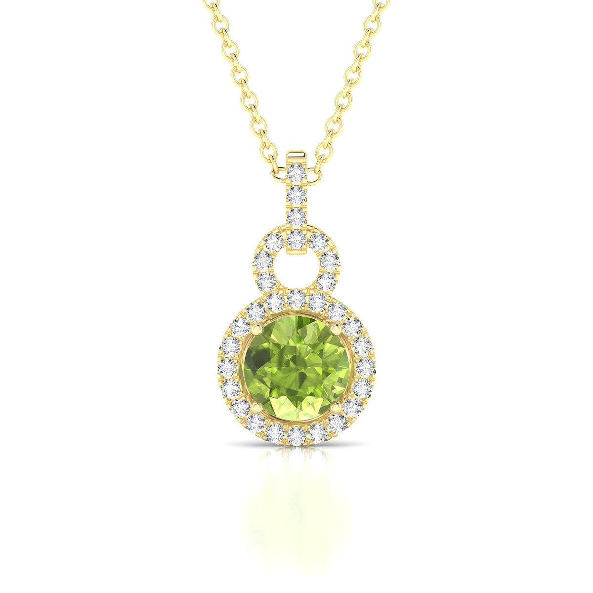 Haven | 18k Yellow Gold 6 mm Round Peridot Pendant