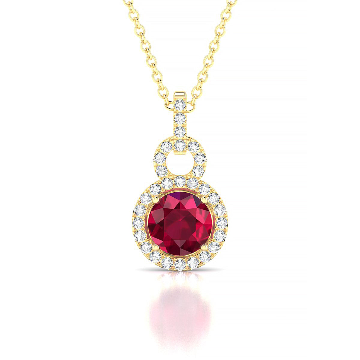 Haven | 18k Yellow Gold 6 mm Round Ruby Pendant