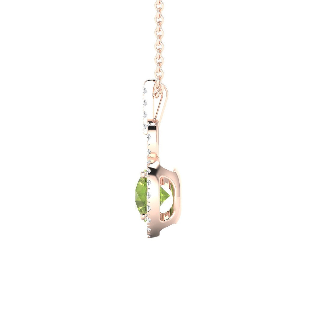 Haven | 18k Rose Gold 6 mm Round Peridot Pendant