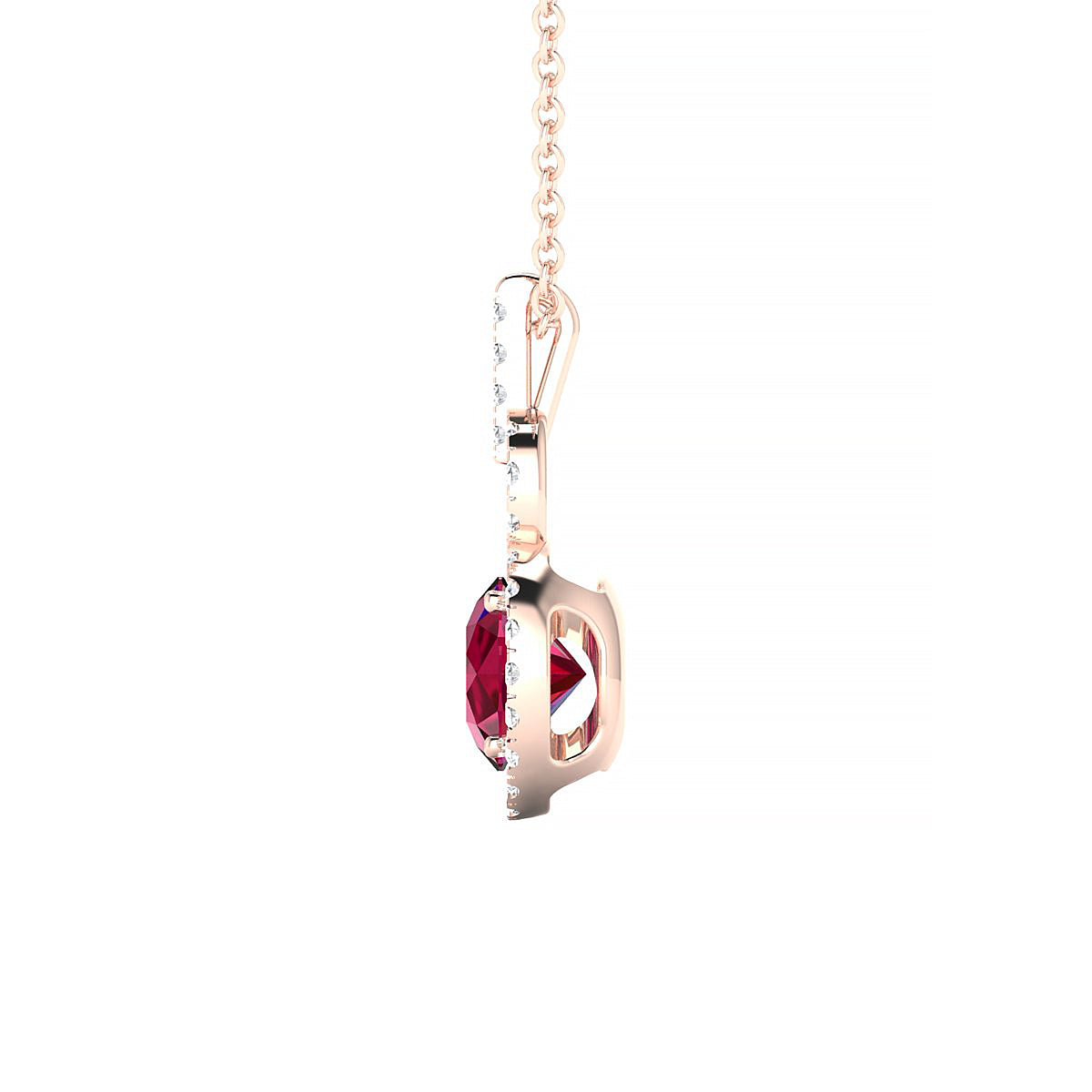 Haven | 18k Rose Gold 6 mm Round Ruby Pendant