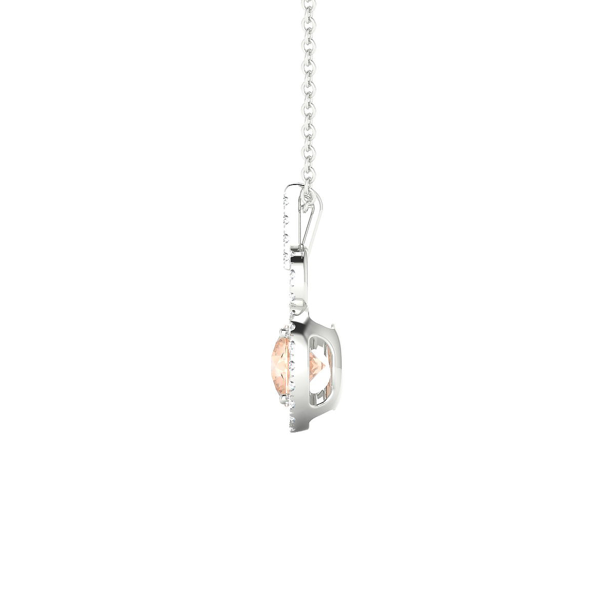 Haven | 18k White Gold 6 mm Round Morganite Pendant