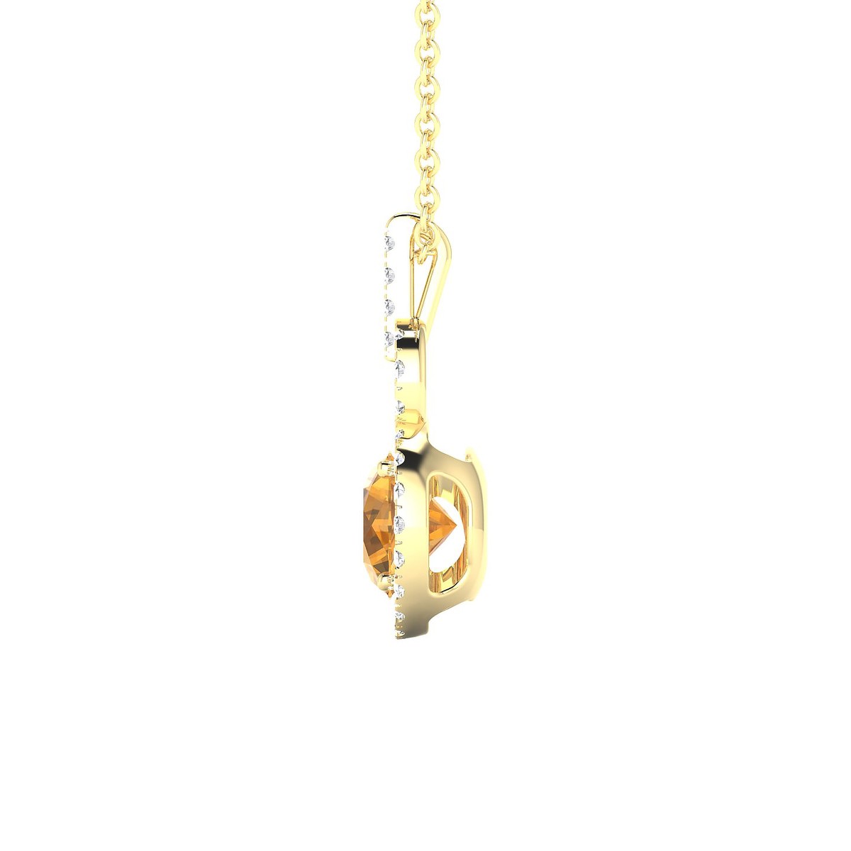 Haven | 18k Yellow Gold 6 mm Round Citrine Pendant
