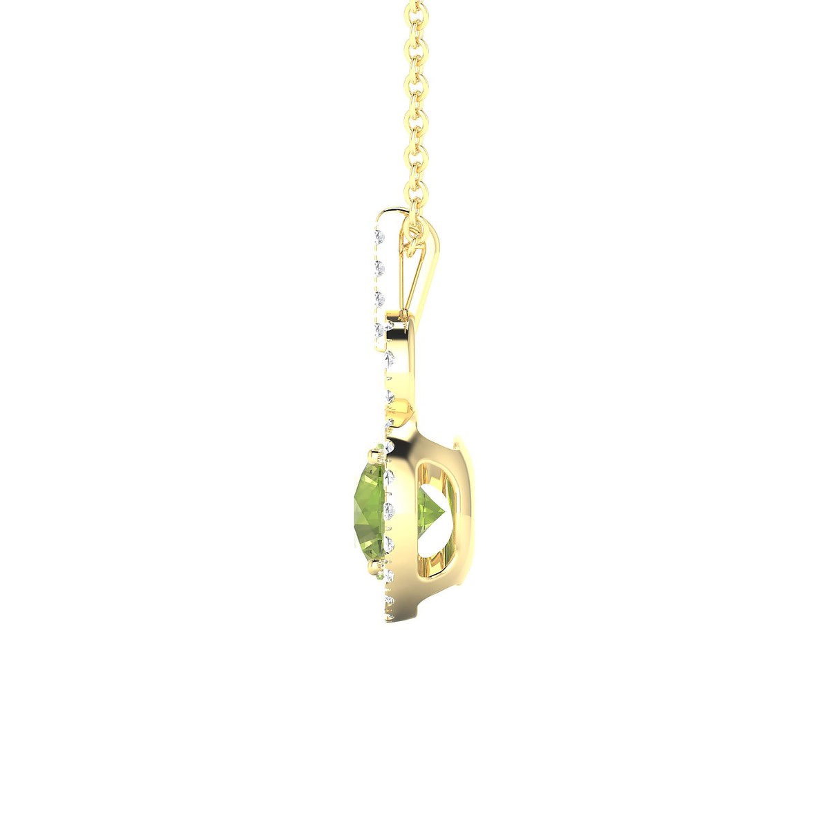 Haven | 18k Yellow Gold 6 mm Round Peridot Pendant