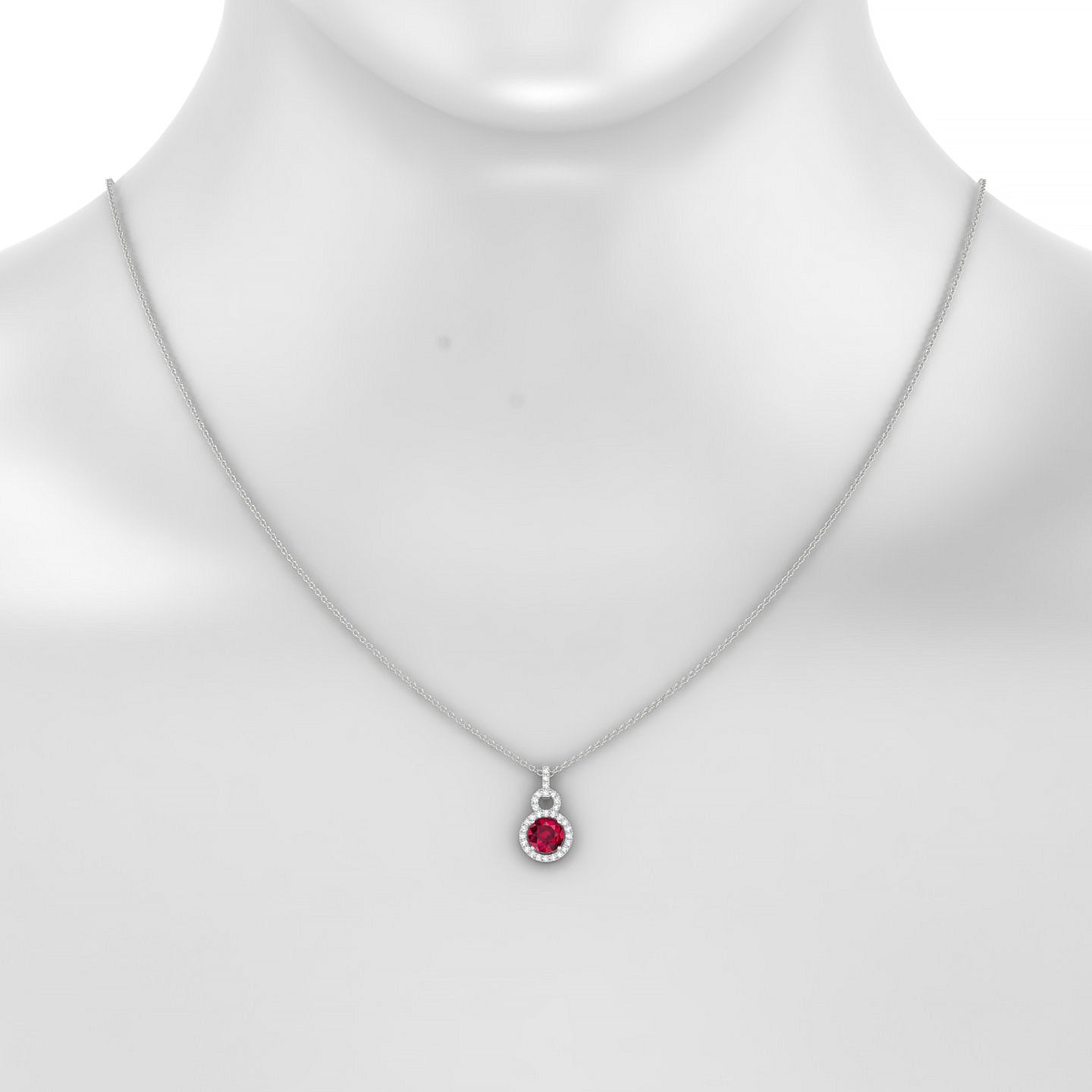 Haven | 18k White Gold 6 mm Round Ruby Pendant