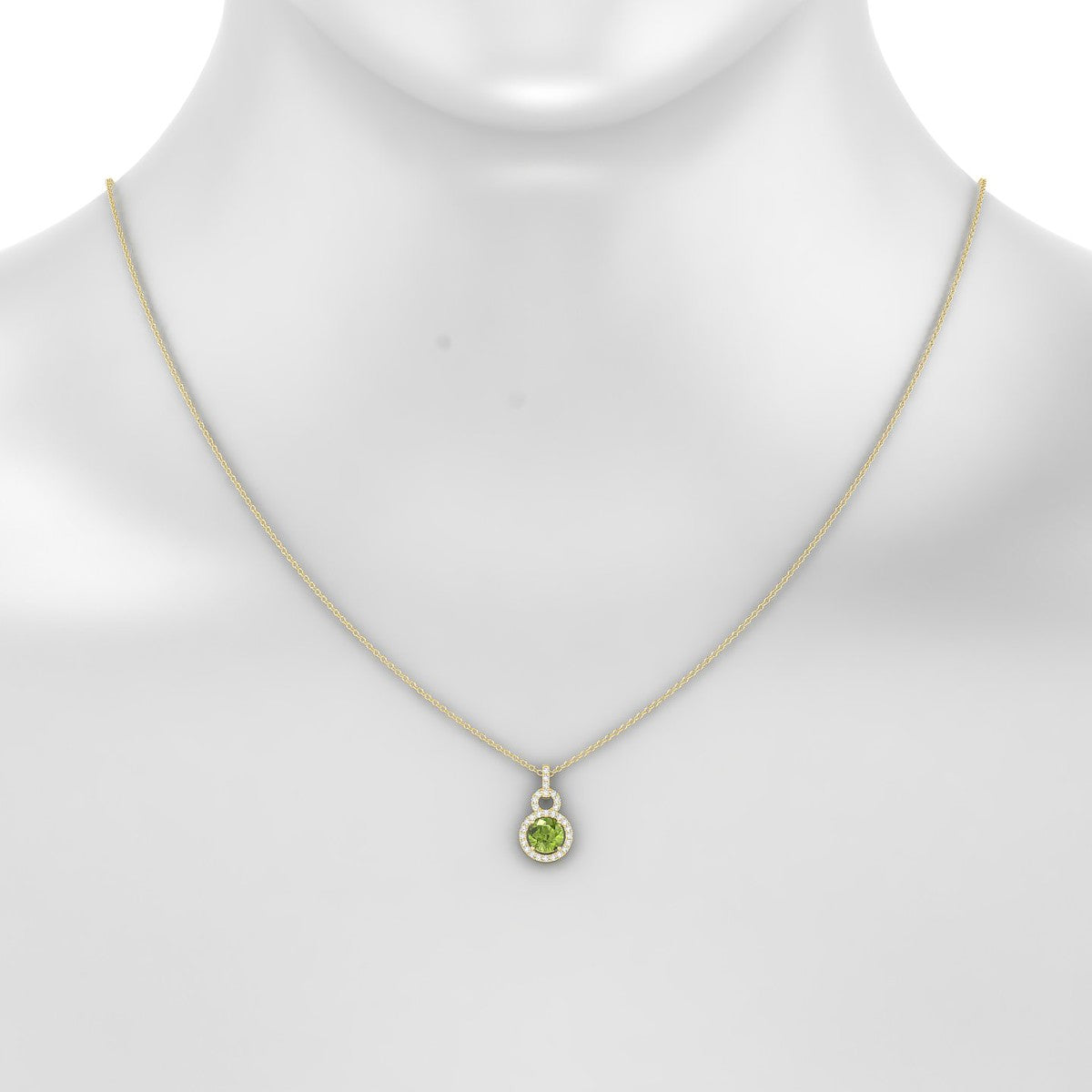 Haven | 18k Yellow Gold 6 mm Round Peridot Pendant
