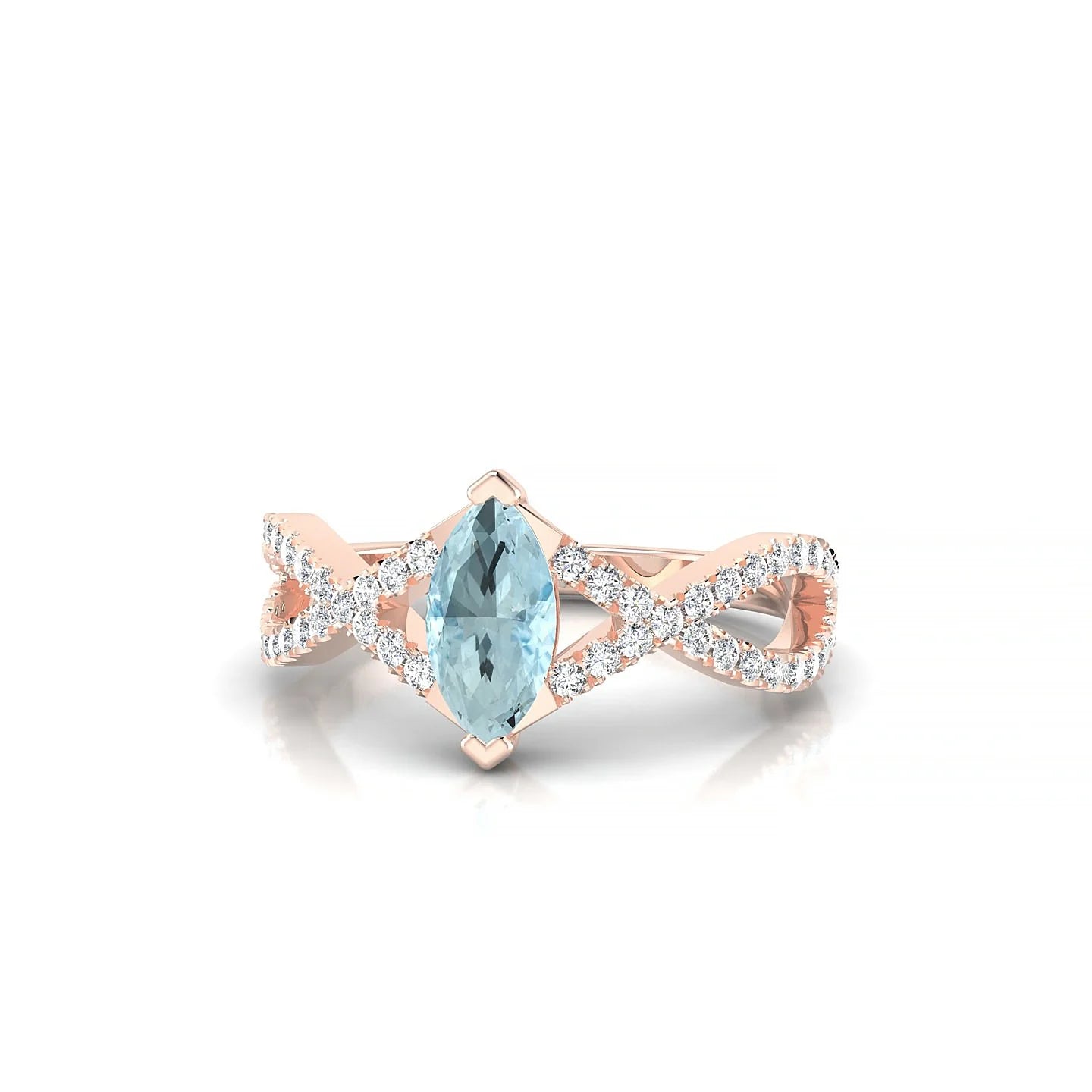 Haze | 18k Rose Gold 8 x 4 mm Marquise Aquamarine Ring