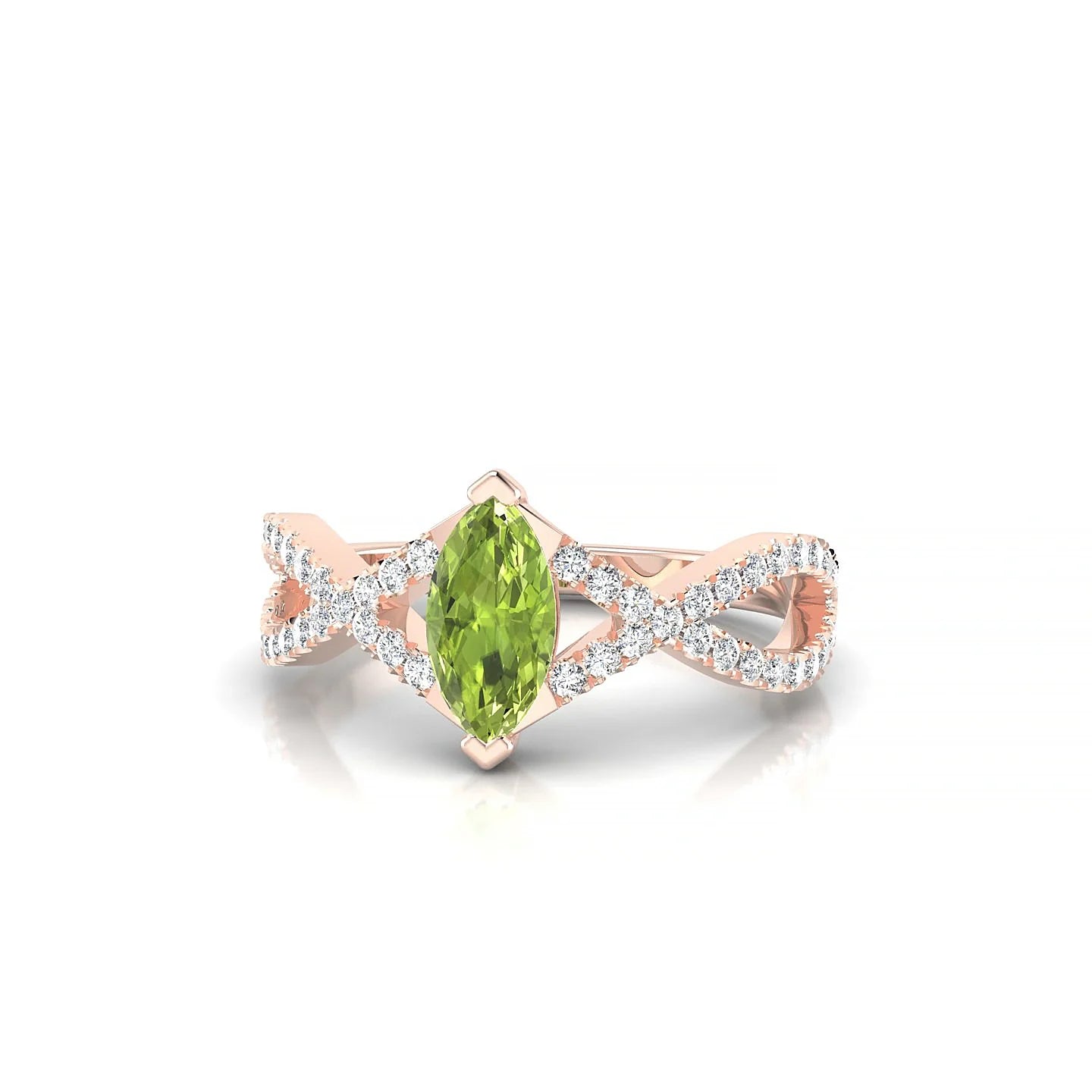 Haze | 18k Rose Gold 8 x 4 mm Marquise Peridot Ring