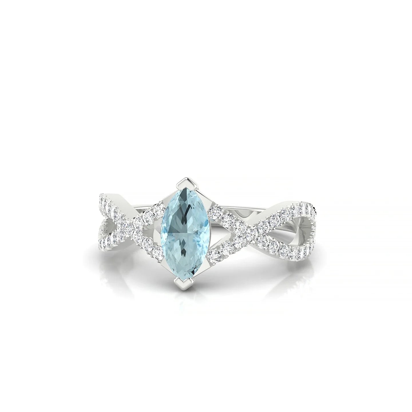 Haze | 18k White Gold 8 x 4 mm Marquise Aquamarine Ring