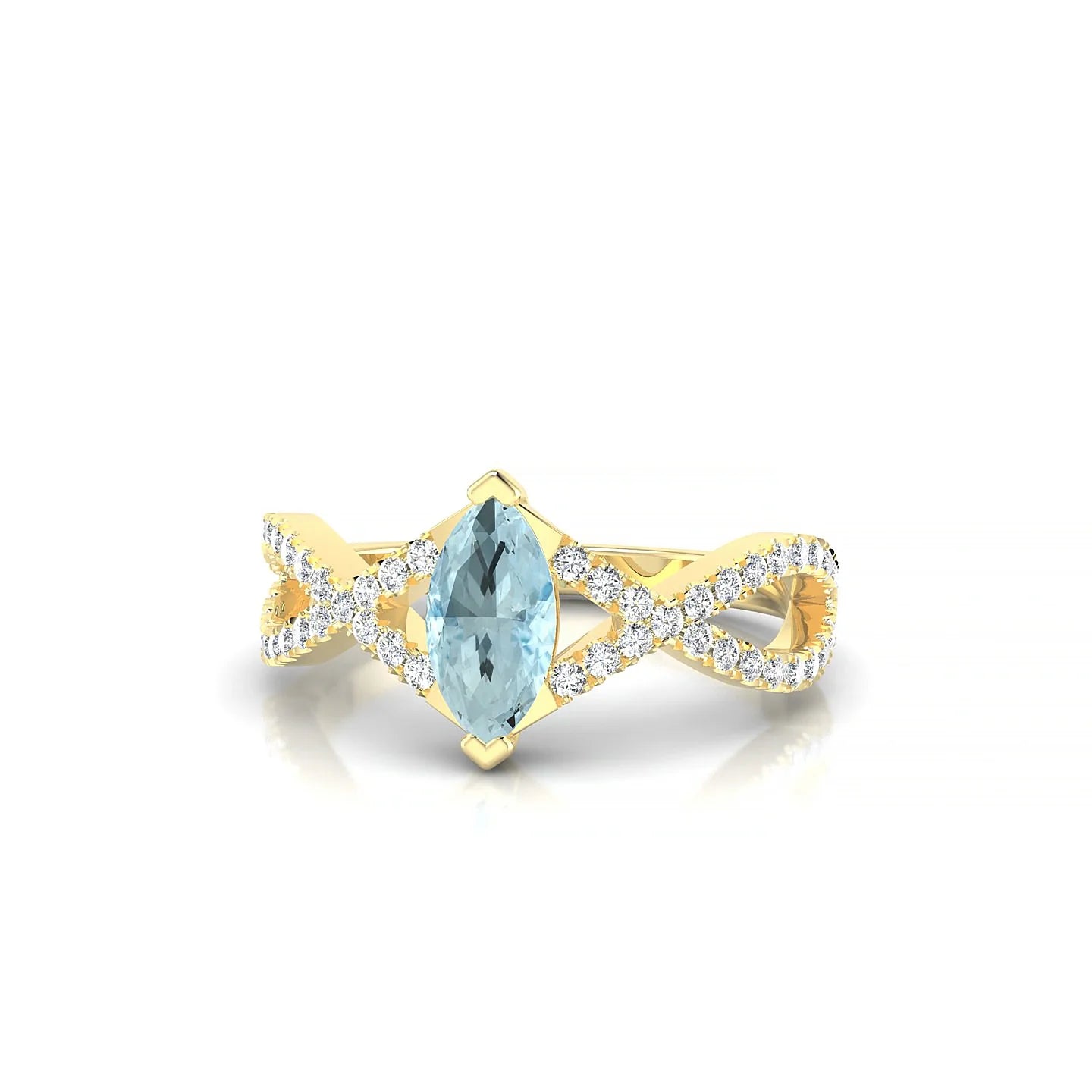 Haze | 18k Yellow Gold 8 x 4 mm Marquise Aquamarine Ring