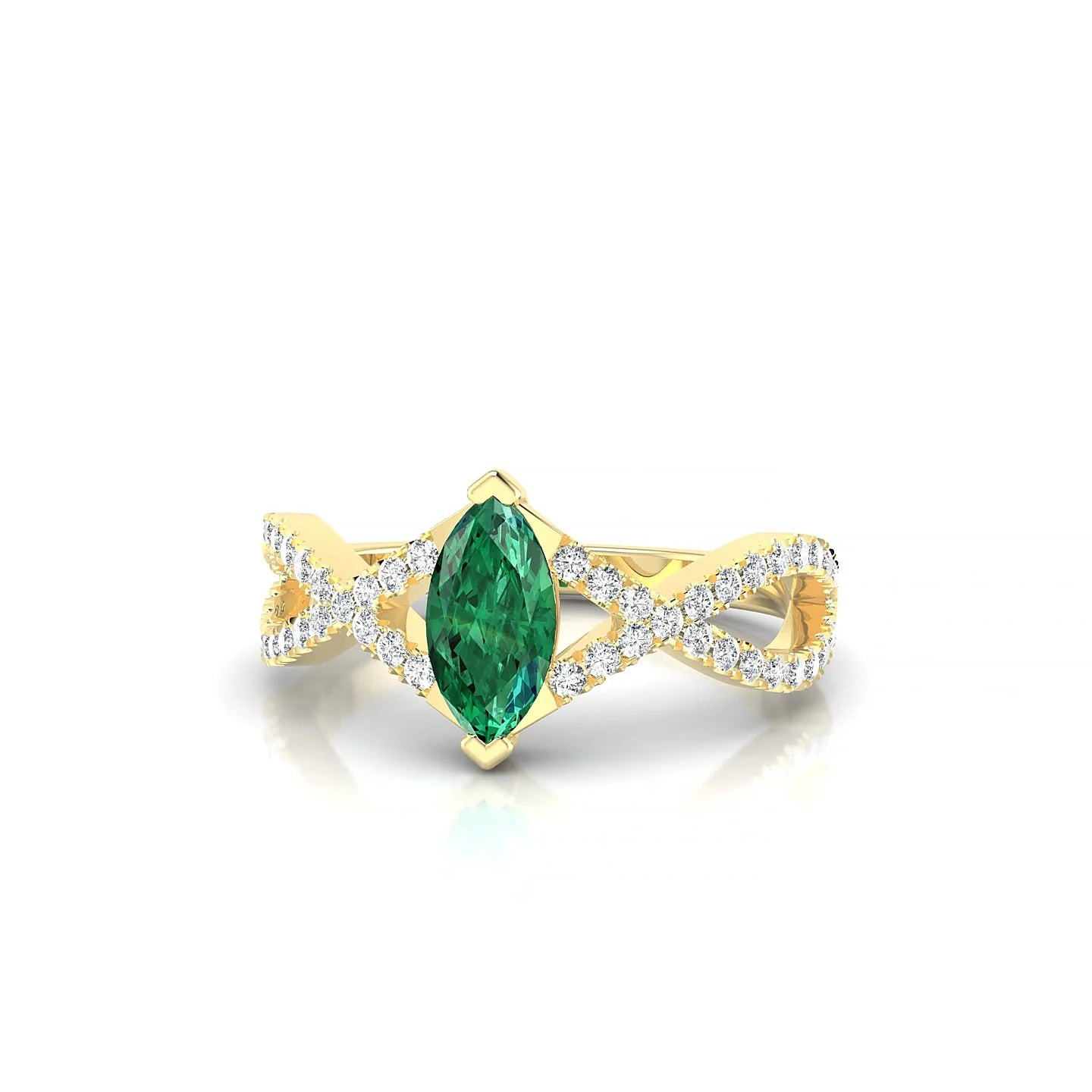 Haze | 18k Yellow Gold 8 x 4 mm Marquise Emerald Ring