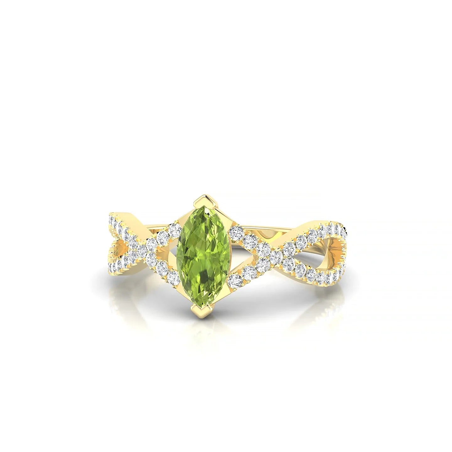 Haze | 18k Yellow Gold 8 x 4 mm Marquise Peridot Ring