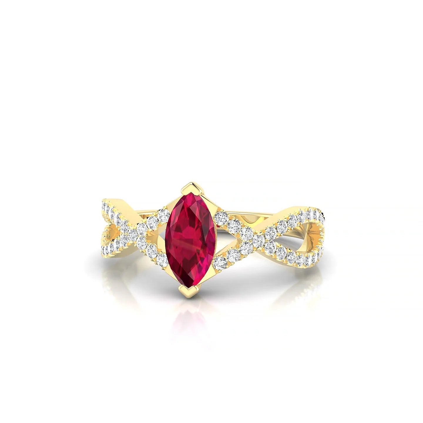 Haze | 18k Yellow Gold 8 x 4 mm Marquise Ruby Ring