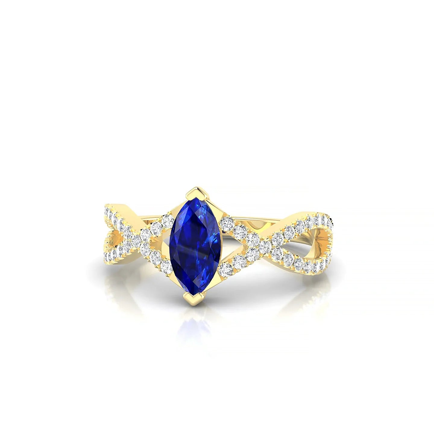 Haze | 18k Yellow Gold 8 x 4 mm Marquise Sapphire Ring