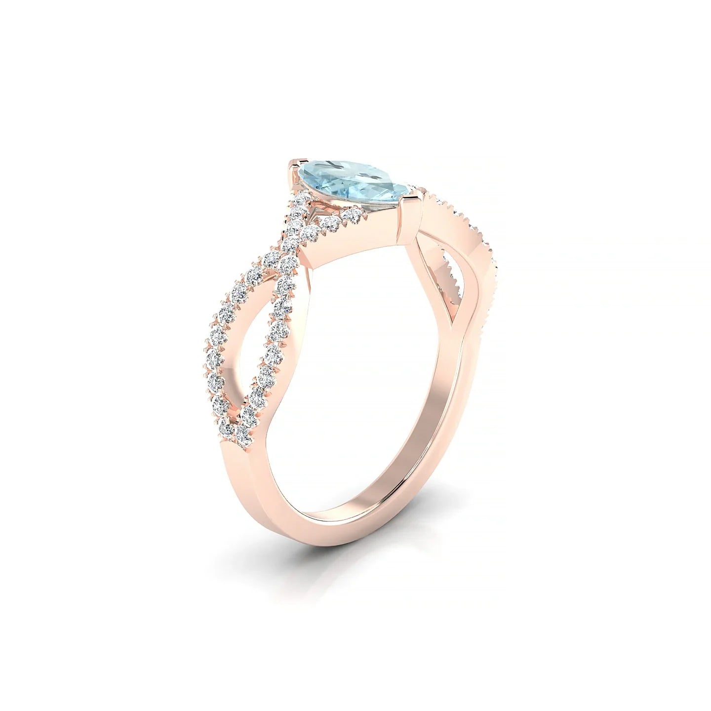 Haze | 18k Rose Gold 8 x 4 mm Marquise Aquamarine Ring