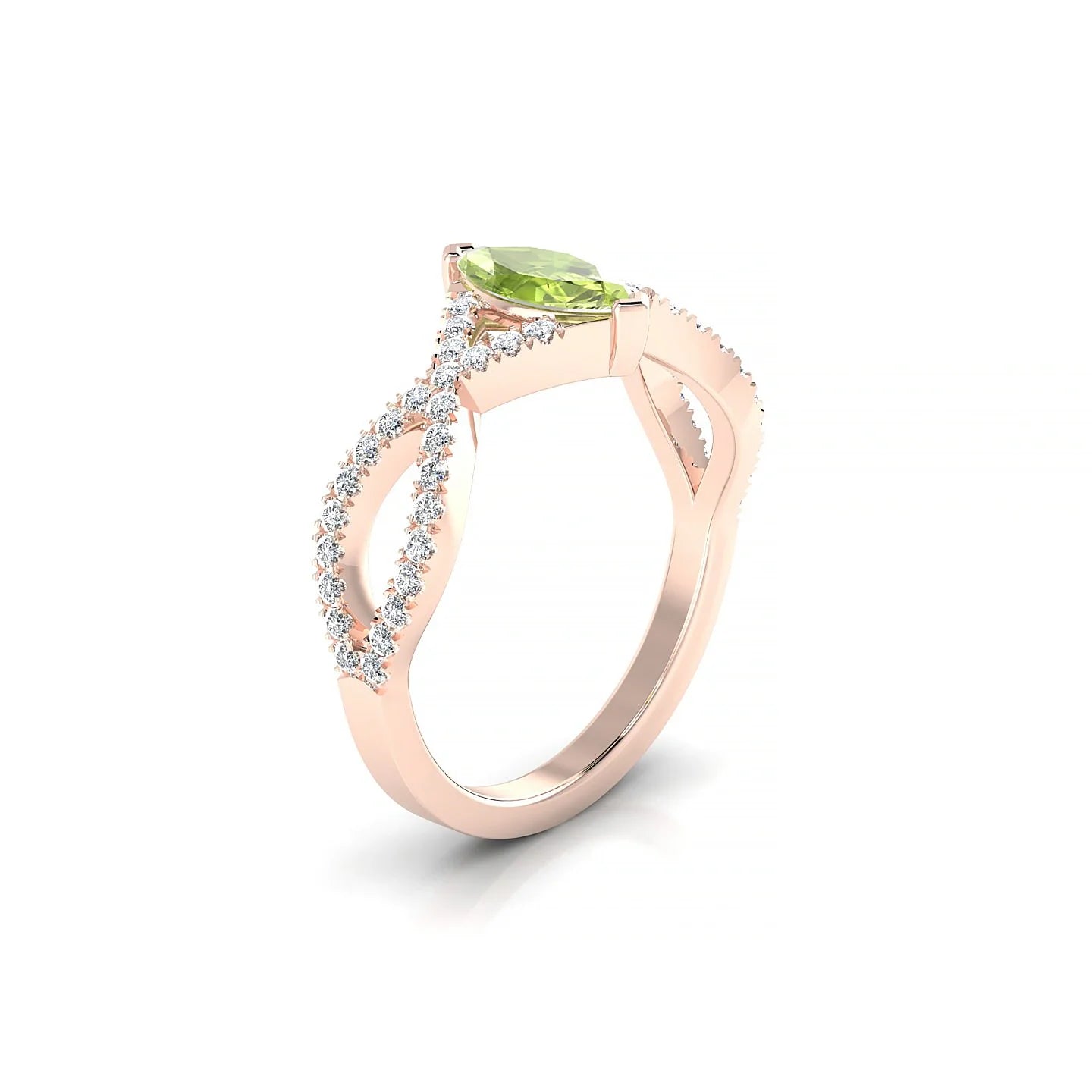 Haze | 18k Rose Gold 8 x 4 mm Marquise Peridot Ring