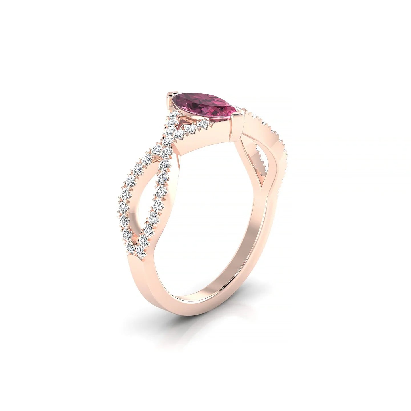 Haze | 18k Rose Gold 8 x 4 mm Marquise Rhodolite Ring