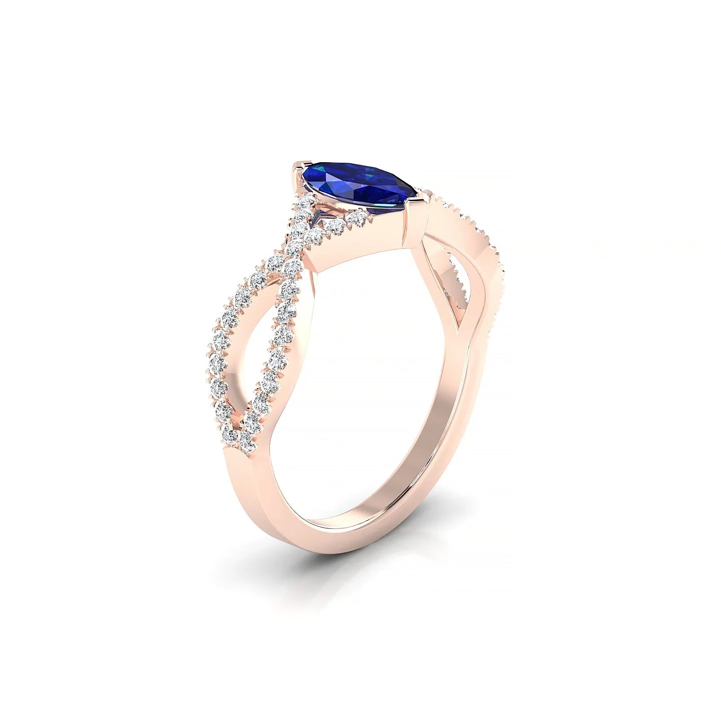 Haze | 18k Rose Gold 8 x 4 mm Marquise Sapphire Ring