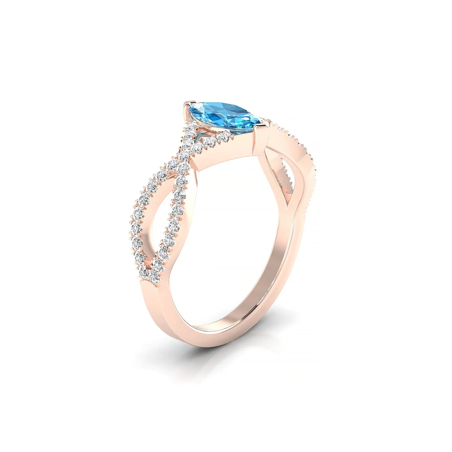 Haze | 18k Rose Gold 8 x 4 mm Marquise Topaz Ring