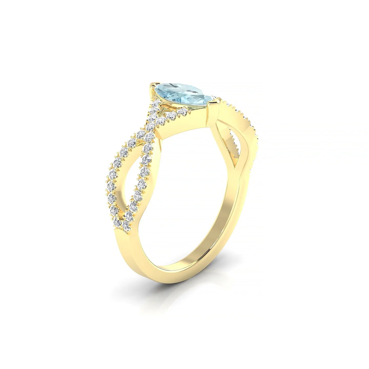 Haze | 18k Yellow Gold 8 x 4 mm Marquise Aquamarine Ring